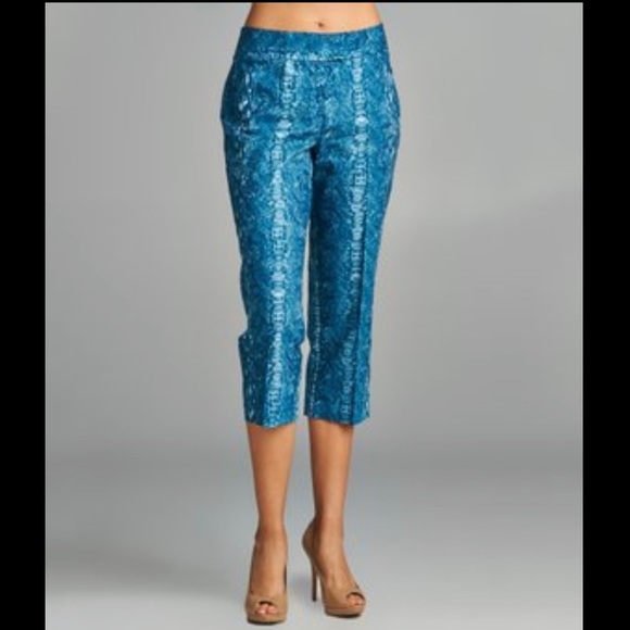 Larry Levine Pants - Larry Levine turquoise snake skin pants 👖